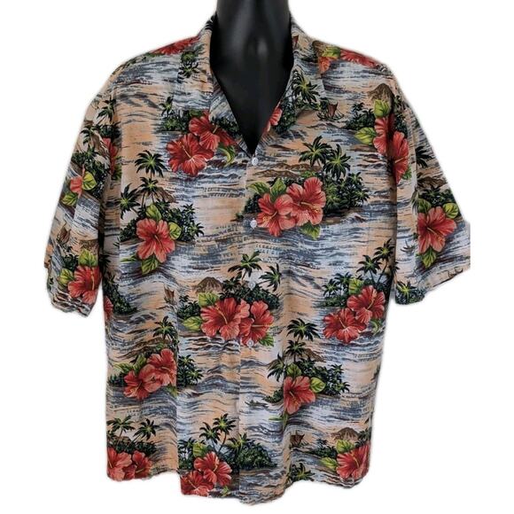 Vintage Hawaii Aloha Shirt Men’s 4XL Chest 62 Made in USA Hibiscus Floral Hawaii - Picture 1 of 10